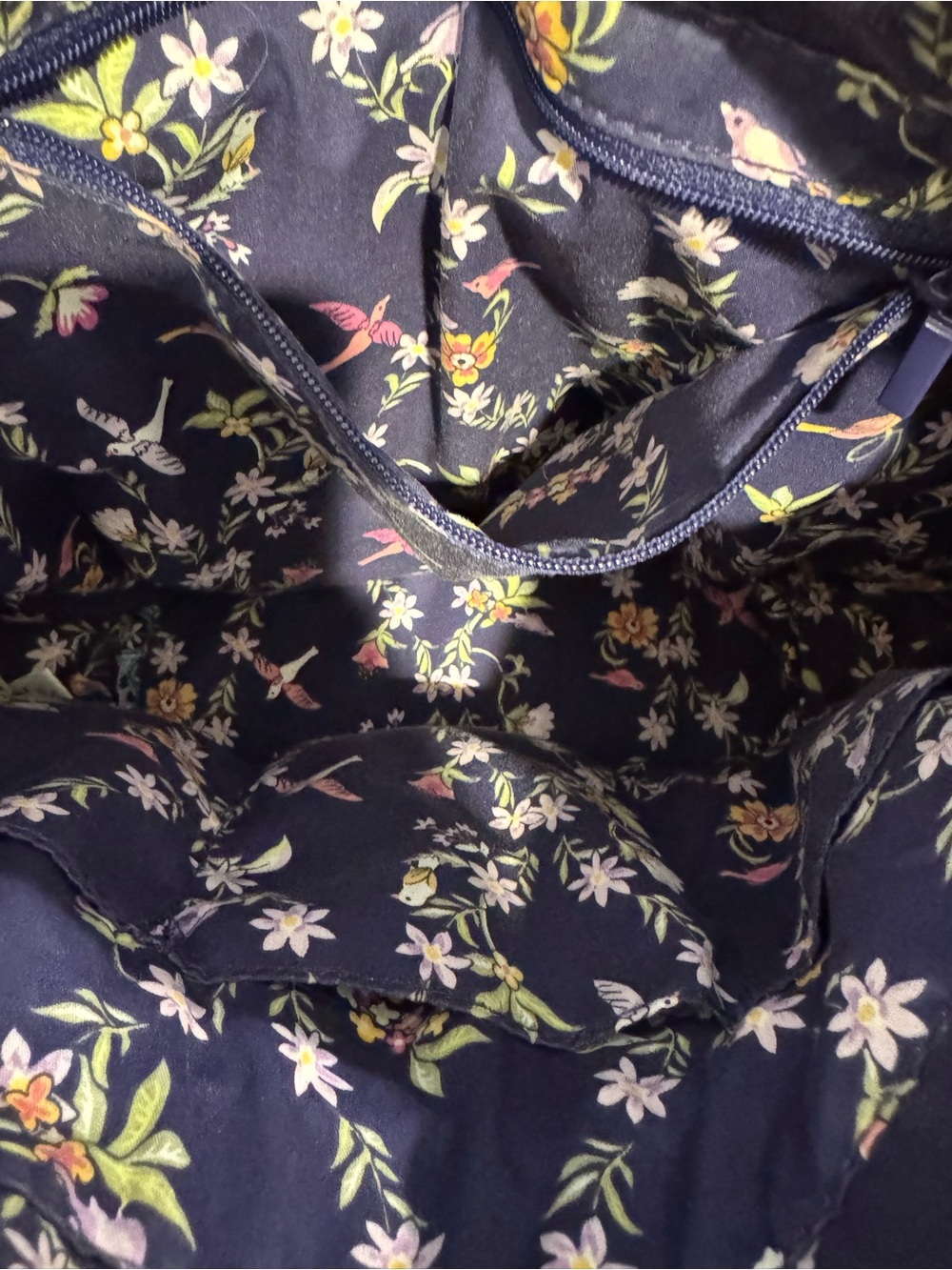 Vera Bradley Navy Paisley Quilted Tote with Turquoise & Purple Accents - Picture 7 of 9